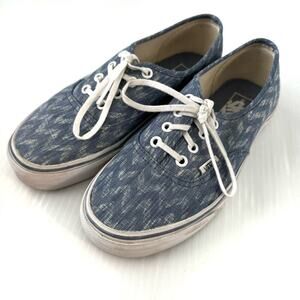 Vans sneakers blue and white chevron pattern lace up sneaks size 7.5 women’s